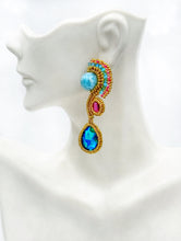Load image into Gallery viewer, LARIMAR BLOSSOM EARRINGS
