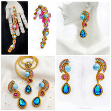 Cargar imagen en el visor de la galería, LARIMAR BLOSSOM SET (BRACELET, PENDANT AND EARRINGS)
