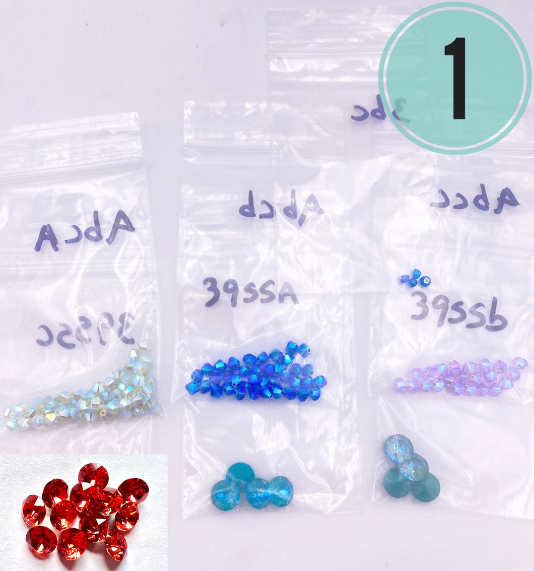 Doris bracelet and earrings - colors